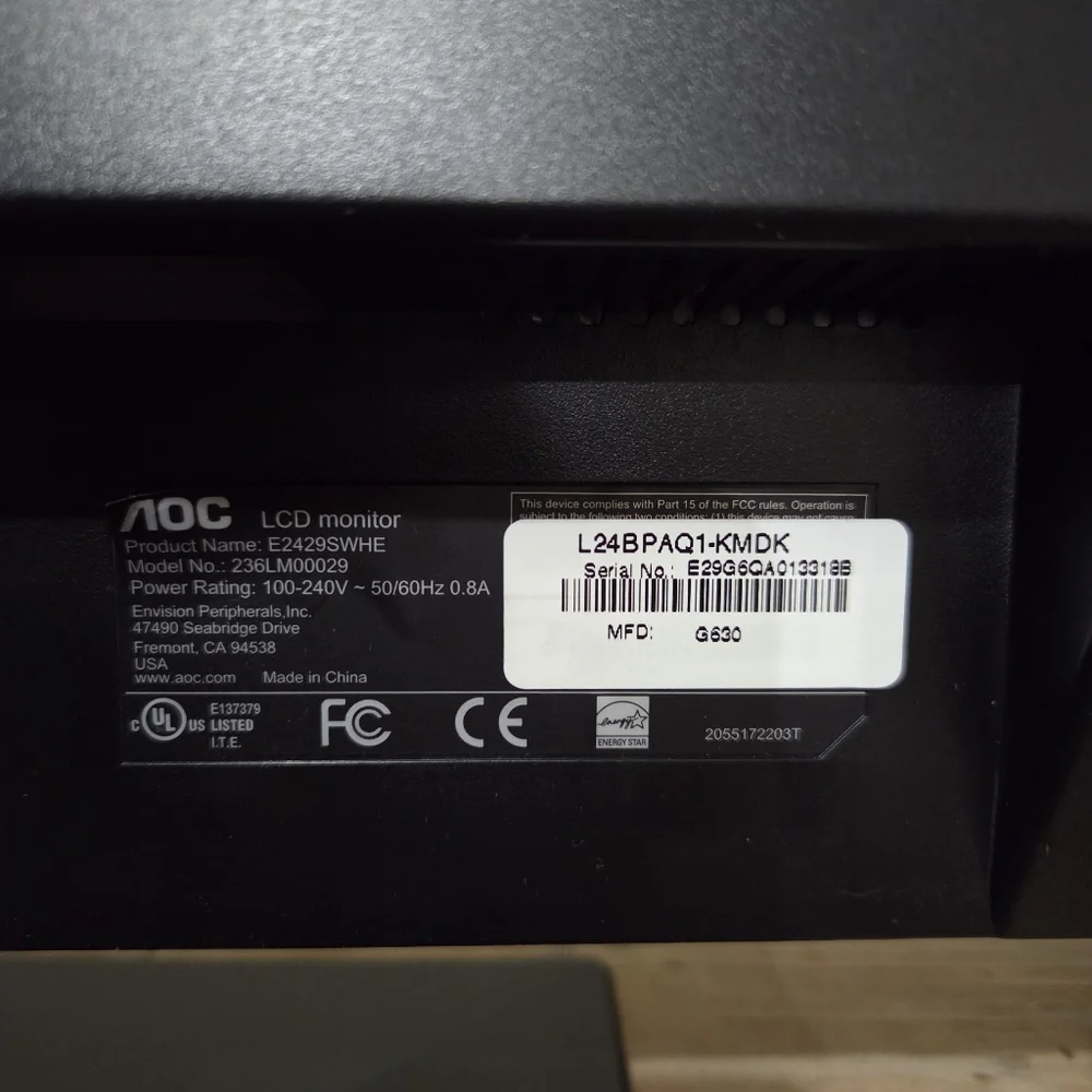 AOC 24" Inch Monitor - Picture 2 of 3
